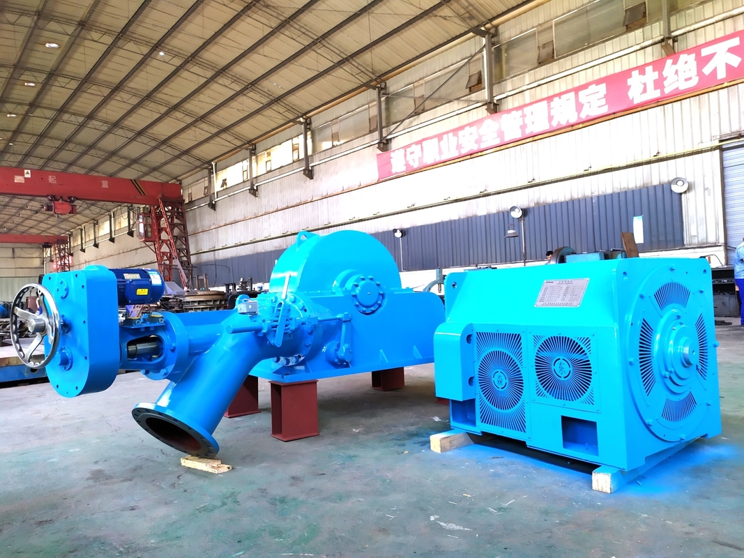0.5 MW-20 MW Leistung Pelton-Turbinengenerator mit horizontaler Installation und statischem Anregungssystem
