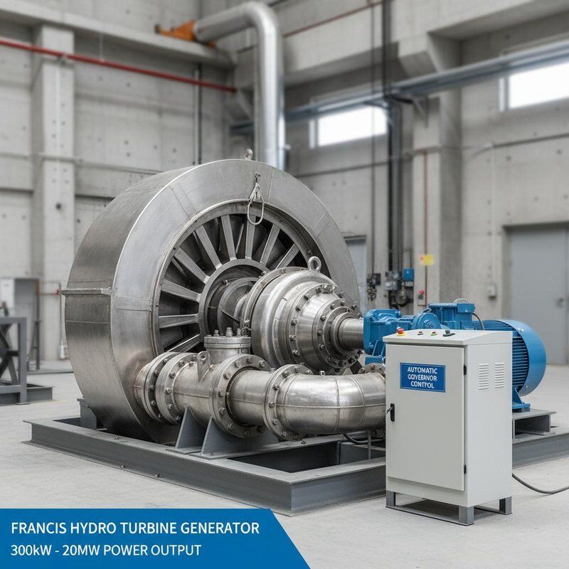 Francis-Turbinengenerator mit 300 kW bis 20 MW Leistung und automatischer Steuerung für Wasserkraftwerke mit 50 Hz oder 60 Hz