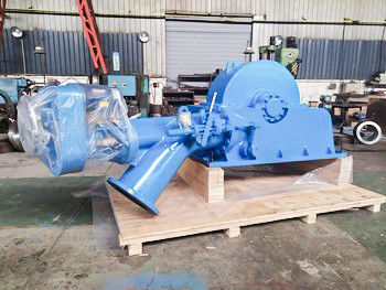 Durchmesser 350 bis 400 mm Turgo-Turbinengenerator mit synchronem Wechselstromgenerator, blaue oder kundenspezifische Ausführung, geeignet für Energielösungen