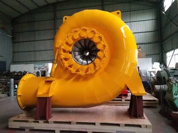 Francis Type 500kw Water Turbine Generator In Hydro Power Plant Yellow Color