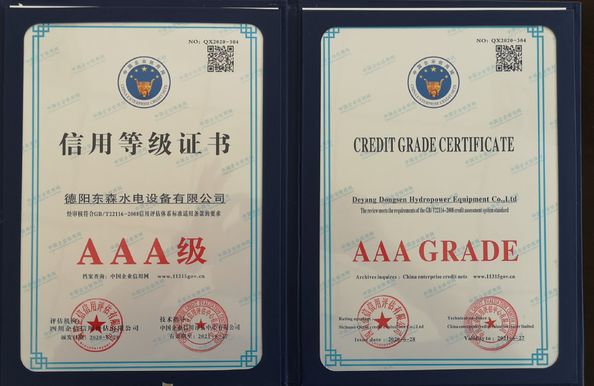 China Deyang Dongsen Hydropower Equipment Co., Ltd. zertifizierungen